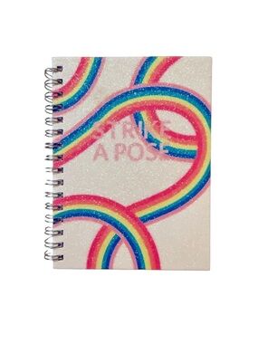 New Rainbow “Strike A Pose” Mini Spiral Notebook Journal Motivational Gift